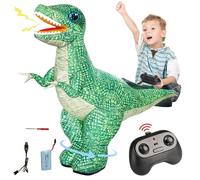 Jorzer Remote Control Dinosaur Green Realistic Electric Inflatable Dinosaur Remote Control Inflatable Big Toys Forward & Backward with 360° Rotation