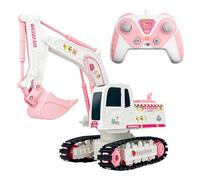 Jorzer Remote Control Excavator, 2.4GHz Light Music Excavator Toy with DIY Stickers 360° Roation Rc Construction Vehicles for Girls, Kids Toys and Games