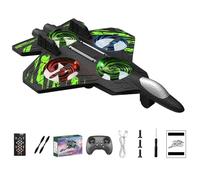 Jorzer Remote Control Plane, 360° Flip Remote Control Airplane with LED Light 2-Speed Shockproof Battery Operated Rc Jet for Kids Adults, Green Toys And Games.
