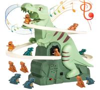 Jorzer Roller Coaster Toys for Toddlers Safe Kids Dinosaur Toys with Dynamic Lights & Sounds Educational DIY Toddler Roller Coaster with 12 Cute Dinosaurs for Kids Aged 3+ And Games.