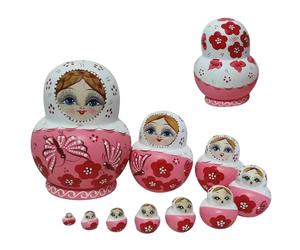 Jorzer Russian Nesting Dolls, 10Pcs/Set Wooden Matryoshka Doll Set with Butterfly Printing Effortless Disassembly & Assembly Nesting Dolls for Collection Decoration Toys Games.