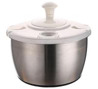 Jorzer Salad Spinner 5L Dual Layer Stainless Steel & PP Lettuce Spinner with Lid & Rotating Handle Multi-Purpose Quick Dry Fruit and Vegetable Washer for Kitchen