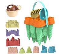 Jorzer Sand Castle Building Kit, 14PCS/Set Plastic Beach Toys with Sand Castle Molds Shovel, Portable Sandbox Toys for Kids And Games..