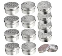 Jorzer Scents Beads Container 12Pcs 80ml Tin Containers with Lids of Honeycomb, Petal & Flower Hollow Out Empty Multi-Purpose Aluminum Tins for Air Freshener, Scented Candle & More