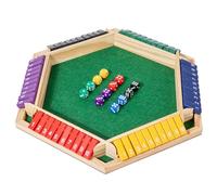 Jorzer Shut the Box Game 6 Player Wooden Shut the Box Dice Game Educational Classic Wooden Strategy Toy Close Dice Games Board Games