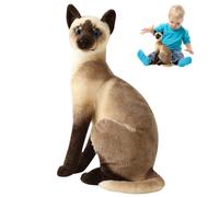 Jorzer Siamese Cat Plush Cute Cat Stuffed Animal Realistic lifeLike Shorthair Plush Toys for Kids Pet Birthday 13.78 Inch Toys And Games Siamese