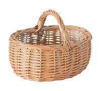 Jorzer Small Wicker Basket, Rustic Woven Basket with Handle for Wedding, Garden, Farm, Home Decor