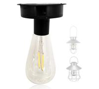 Jorzer Solar Light Bulb Waterproof Outdoor Light Bulbs Solar Powered Light Bulbs 3.35 Inch Replacement Top with Bulb Warm White LED for Outdoor Solar Lanterns