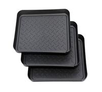 Jorzer Square Boot Tray, 3Pcs Plastic Utility Shoe Mat Drip Trays Waterproof Large Plant Tray Rubber Mats Multi-Purpose for Entryway Floor Protection Indoor and Outdoor Garden Pets