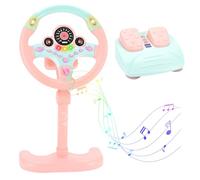 Jorzer Steering Wheel Toy, Simulation Steering Wheel with Gas Pedal & Straps, 360° Rotation & Fun Sound Effects, Gorgeous Lights for Kids 3 Up, Style-2 Toys And Games.