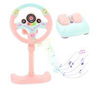 Jorzer Steering Wheel Toy, Simulation Steering Wheel with Gas Pedal & Straps, 360° Rotation & Fun Sound Effects, Gorgeous Lights for Kids 3 Up, Style-1.Toys And Games
