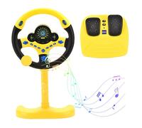 Jorzer Steering Wheel Toy, Simulation Steering Wheel with Gas Pedal & Straps, 360° Rotation & Fun Sound Effects, Gorgeous Lights for Kids 3 Up, Yellow TOYS AND GAMES.