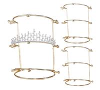 Jorzer Tiara Display Stand, Three-Tier Bridal Crown Holder, 3PCS Necklace Headband Display Stand, Women Girls Jewelry Holder for Wedding Home Shop Store