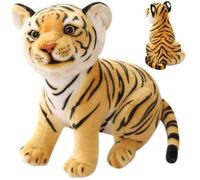 Jorzer Tiger Stuffed Animal, 10.6 Inch Cute Cartoon Simulation Stuffed Tiger Plush Soft & Comfortable Tigger Animal Gift for Children Boys Girls, Yellow