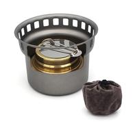 Jorzer Titanium Alcohol Stove Spirit Burner Outdoor Wood Stove with Stands Brackets Camping Multi-Fuels Ultralight Backpacking Stoves (Furnace only)