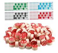 Jorzer Tombola Game Russian Lotto Board Games Educational Family Bingo Game Set Include 48 Bingo Cards and 90 Wooden Chess for Adults Kids Family Classroom Activity TOYS_AND_GAMES.