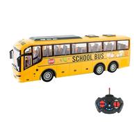Jorzer Toy Bus 12.4x3.2x4.5 Inch Electric Wireless Bus Toy 1:30 Scale Realistic Sightseeing Simulator Fun Remote Control Creative for Boys Girls No Battery Yellow