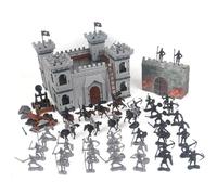 Jorzer Toy Soldiers Set Ancient Soldier Toys Medieval Knights Army Men Action Figures Unique DIY Castle Model Assembly for Boys Birthday Party Game Toys.