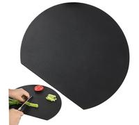 Jorzer Tpu Cutting Board D-Shaped Food Grade 14x11.4in Non-slip Black Chopping Board Double-Sided Heat Resistant Dishwasher Safe Bendable Non Toxic Cutting Board