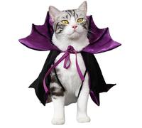 Jorzer Vampire Cat Costume Bat Wing Cape Pet Halloween Costumes with Tie Halloween Cosplay Vampire Cloak Pet Costumes Cat Cape Costume.