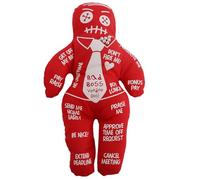 Jorzer Voodoo Dolls 5.12x8.46'' Polyester Cotton Scary Doll with Uneasy Printings Creepy Doll Revenge Negtive Horror Dolls for Emotional Release Voodoo Childrens Day Red