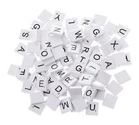 Jorzer White Wood Chips DIY English Alphabet Puzzle Literacy Squares Baby Intellectual Development Wood Chips Letter Blocks 100pcs Scrabbles Tiles Scrabbles Tiles Replacement Alphabet Puzzle