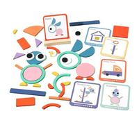 Jorzer Wooden Pattern Blocks, Educational Montessori Smart Sticks, Wooden Tangram Puzzle Montessori Generation Toys Brain Teaser for 3 4 5 Years Old Boys Girls Toys and Games