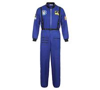 Josamogre Astronaut Costume Adult for Men Cosplay Costumes Spaceman Jumpsuit Space Suit Halloween Blue M