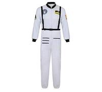 Josamogre Astronaut Costume Adult for Men Cosplay Costumes Spaceman Jumpsuit Space Suit Halloween White L
