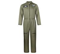 Josamogre Costume Mens Halloween Flight Suit Military Fighter Pilot Jumpsuit Adult Cosplay Pretend Army Green XL