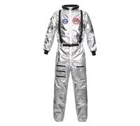 Josamogre Silver Astronaut Costume Adult for Women Cosplay Costume Spaceman Jumpsuit Space Suit Halloween Pretend M