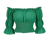 Josamogre Women's Blouses & Shirts Medieval Renaissance Top Pirate Gothic Off The Shoulder Short Sleeve Summer Plus Size Ladies Green M