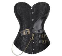 Josamogre Women's Steampunk Corsets Bustiers Gothic Punk Waist Cincher Retro Shapewearop Plus Size Pirate Black XXS