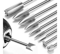 Josaton 10Pcs Wood Carving Bits Compatible with Dremel Rotary Tool, Woodworking Drill Bits Detail Bits Kit for DIY Drilling, Woodworking Engraving, Micro Sculpture, 3mm(1/8") Shank