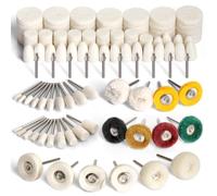 Josaton 134Pcs Polishing Buffing Wheel Bit Kit For Dremel Rotary Tool | 3mm（1/8") Wool Felt Polishing Kit Wire Brushes Abrasive Polishing Bit, Metal Polishing Jade Glass Resin Grinding