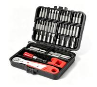 Josaton 53Pcs Mini Ratchet Screwdriver Set with Bits, Right Angle Ratcheting Screwdriver Standard Bit for Bicycle, Furniture, Electronics, 1/4" Drive, Reversible, Multiple Bits, Magnetizer, 25&50mm