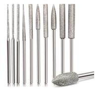 Josaton Diamond Die Grinder Bits, 11Pcs Stone Rotary Tool Bits 1/8" Shank | Long Cone Diamond Burr Bits for Stone Glass Ceramics Carving, Grinding, Polishing, Engraving