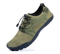 Josaywin Water Shoes for Men Quick Dry Wide Toe Aqua Shoes Adjustable Barefoot Sock for Swim Beach River Pool Surf, D-army Green, 18