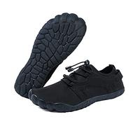 Josaywin Water Shoes for Men Quick Dry Wide Toe Aqua Shoes Adjustable Barefoot Sock for Swim Beach River Pool Surf, D Black, 18