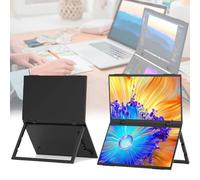 JOSBY 15.6" Foldable Laptop Screen Extender, Portable Dual Monitors (Wins/Mac), 178° Viewing Angle&300nits Brightness&72% SRGB Color Gamut, 360° Flip Triple External Monitor, for Computer, Notebook