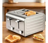 JOSBY 2/4/6 Slice Fully Automatic Toaster, Commercial Stainless Steel Baking Machine, 7 Browning Levels, with Independent & Extra Wide Slots, Defrost/Reheat/Cancel Functions, for Home, Store, Hotel