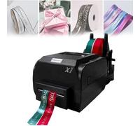 JOSBY 2-Row Digital Ribbon Printing Machine, Satin Ribbon Printing Machine with Ribbon Holder, 12-50mm Width&Printing Accuracy 200 Dpi&Supports 50+ Languages, for Gift Wrapping