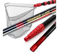 JOSBY 3M/4M/2.1M Fishing Net Telescoping Foldable Landing Net Pole Lightweight Carp Carbon Fiber Folding Sea Hand Dip Net Tackle 2.1M only rod pole
