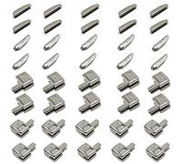 JOSDIOX Metal Zipper Latch Slider Retainer #5 Insertion Pin Zipper Bottom Zipper Stopper for Metal Zipper Repair Zip Sewing Replacement DIY, 20 Sets (Silvery)