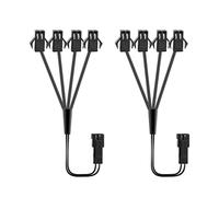jose2015 2PCS EL Wire Splitter 4 Way,4 Female to 1 Male Splitter Y Cable,2-Pin Extension Cable Wire Connector for LED Glow Light Multi-Color Neon Strip