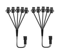jose2015 2PCS EL Wire Splitter 5 Way,5 Female to 1 Male Splitter Y Cable,2-Pin Extension Cable Wire Connector for LED Glow Light Multi-Color Neon Strip