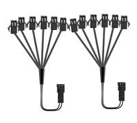 jose2015 2PCS EL Wire Splitter 6 Way,6 Female to 1 Male Splitter Y Cable,2-Pin Extension Cable Wire Connector for LED Glow Light Multi-Color Neon Strip