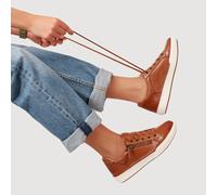 Josef Seibel Claire Womens Ladies Brown Zip Up Lace Up Trainers Shoes Size 4-9