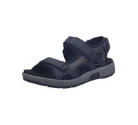 Josef Seibel Emeric.06 Men's Classic Sandals, Width H (Wide), Interchangeable Footbed, Dark blue combi, 46 EU Weit