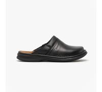 Josef Seibel MAX Mens Leather Slip-On Breathable Black Mule Slippers